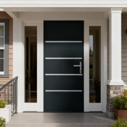 Porte d'entrée Lisandre en aluminium 96x218cm - gris anthracite - poussant gauche - X-METAL