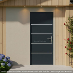 Porte d'entrée Lisandre en aluminium 96x218cm - gris anthracite - poussant gauche - X-METAL
