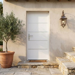 Porte d'entrée Lisandre en aluminium 96x218cm - blanc - poussant droit - X-METAL