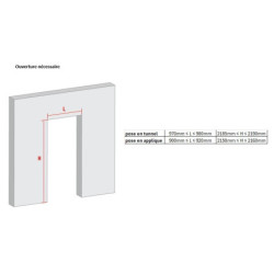 Porte d'entrée Lisandre en aluminium 96x218cm - blanc - poussant gauche - X-METAL
