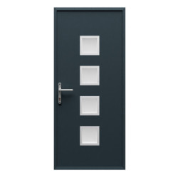 Porte d'entrée Nova en aluminium 96x218cm - gris anthracite - poussant droit - X-METAL