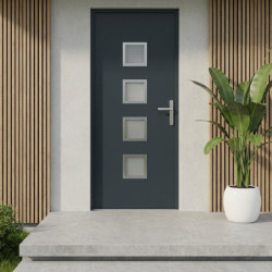 Porte d'entrée Nova en aluminium 96x218cm - gris anthracite - poussant gauche - X-METAL