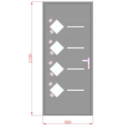 Porte d'entrée Axium en aluminium 96x218cm - gris anthracite - poussant gauche - X-METAL