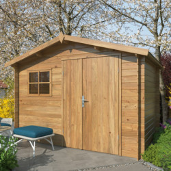 Abri de jardin en bois traité Pablo 3 - madriers 19mm - WhiteWood