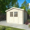 Abri de jardin en bois brut 8,76m² Valence 2 - madriers 28mm - WhiteWood