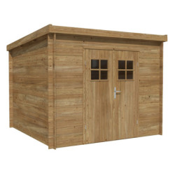 Abri de jardin en bois traité 6,76m² Zoé 3 - madriers 19mm - WhiteWood