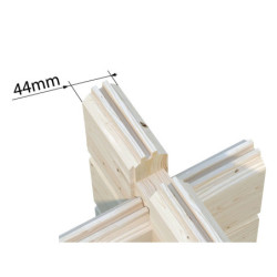 Garage en bois brut 19,8m² Rasmus - madriers 44mm - porte en bois - Palmako