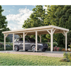 Carport en bois brut 23,1m² Karl - 1 voiture - Palmako