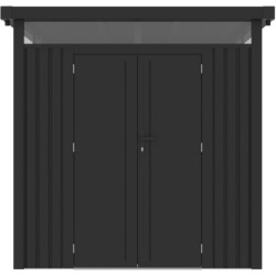 Abri de jardin en acier galvanisé Kosto 5,29m² gris foncé + kit d'ancrage - X-Métal