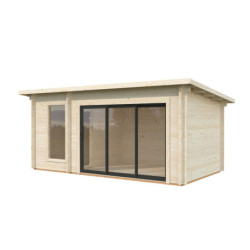 Sauna Sanna avec grand vestibule - 2 à 4 places - bois massif 44mm - poêle inclus - Palmako
