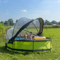 Piscine hors sol ronde Lime ø300x76cm avec pompe filtrante et dôme – Exit Toys