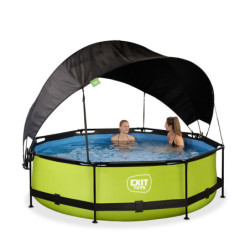 Piscine hors sol ronde Lime ø300x76cm avec pompe filtrante et voile d'ombrage – Exit Toys