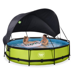 Piscine hors sol ronde Lime ø360x76cm avec pompe filtrante et voile d'ombrage – Exit Toys