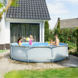 Piscine hors sol ronde Soft Grey ø360x76cm avec pompe filtrante – Exit Toys