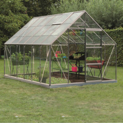 Serre Oliver Introgrow 9,9m² en aluminium vert et verre trempé 3mm – ACD