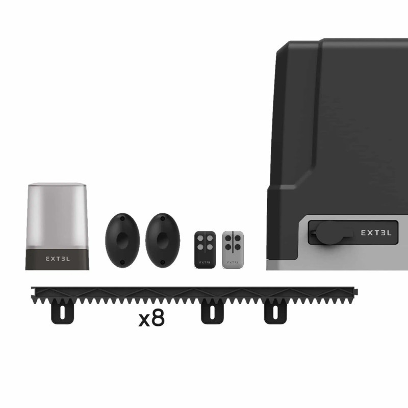 Kit de motorisation connectée à crémaillères XC500 pour portail coulissant - Extel