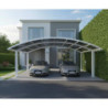 Carport double 30m² en aluminium laqué blanc et polycarbonate transparent EAGLE - X-METAL