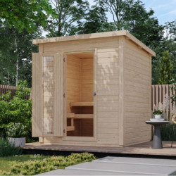 Sauna d’extérieur en bois brut Hytti 2 - 4 places - 38mm - KARIBU