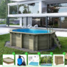Piscine en bois Nemo 430x300cm - H.118cm - coffre de filtration - cadre en métal - Altanka