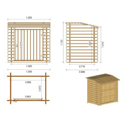 Piscine en bois Nemo 730x397cm - H.145cm - coffre de filtration - cadre en métal - Altanka