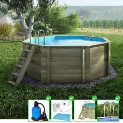 Piscine en bois Coral 325x325cm - H.118cm - autoportante - Altanka