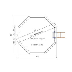 Piscine en bois Coral 325x325cm - H.118cm - autoportante - Altanka