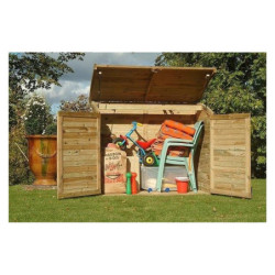 Coffre de jardin en bois traité autoclave 1200L - Chalet et jardin