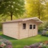 Habrita Abri de jardin bois 10 à 15 m² Bois massif Marron 12.3m²