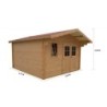 Habrita Abri de jardin bois 10 à 15 m² Bois massif Marron 12.3m²