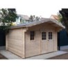 Habrita Abri de jardin bois 10 à 15 m² Bois massif Marron 12.3m²