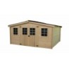 Habrita Abri de jardin bois 10 à 15 m² Bois massif Marron 12m²