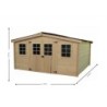 Habrita Abri de jardin bois 10 à 15 m² Bois massif Marron 12m²