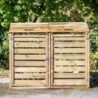 Habrita Coffre de jardin Bois massif Marron 1.35m²