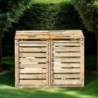 Habrita Coffre de jardin Bois massif Marron 1.35m²