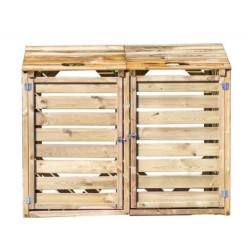 Habrita Coffre de jardin Bois massif Marron 1.35m²