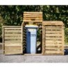 Habrita Coffre de jardin Bois massif Marron 1.35m²