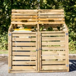 Habrita Coffre de jardin Bois massif Marron 1.35m²