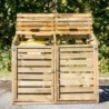 Habrita Coffre de jardin Bois massif Marron 1.35m²