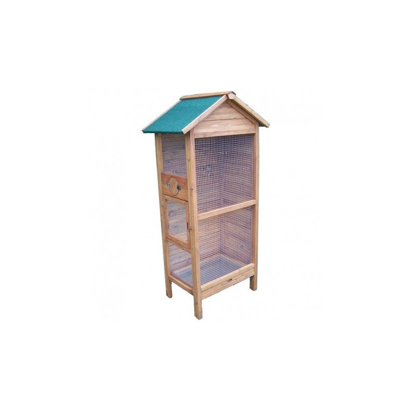 Habrita Volière Bois massif Bois naturel 0.42m² Habrita Volière Bois massif Bois naturel 0.42m²