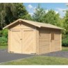 Karibu Garage bois Bois massif Marron 13.30m²