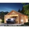 Karibu Garage bois Bois massif Marron 20.8m²