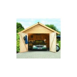 Karibu Garage bois Bois massif Marron 20.8m²
