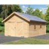 Karibu Garage bois Bois massif Marron 20.8m²