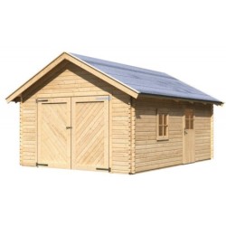 Karibu Garage bois Bois massif Marron 20.8m²