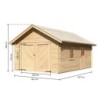 Karibu Garage bois Bois massif Marron 20.8m²