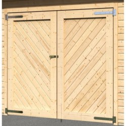 Karibu Garage bois Bois massif Marron 20.8m²