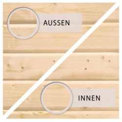 Karibu Abri de jardin bois 5 à 10 m² Bois massif Marron 8m²