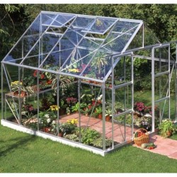 Halls Serre de jardin en verre Gris 8.3m²