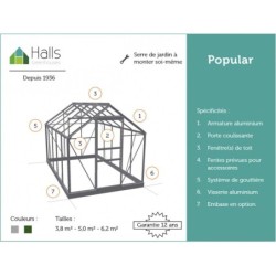 Halls Serre de jardin en polycarbonate Vert 5m²