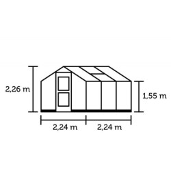 Juliana Serre de jardin en polycarbonate Gris 5m²